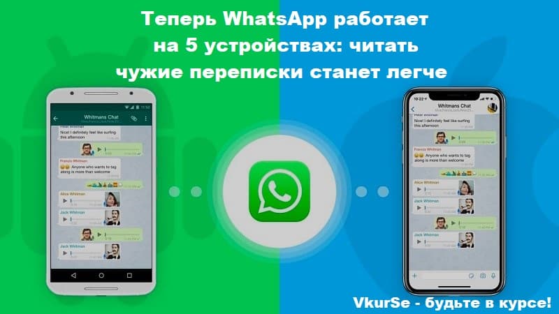 WhatsApp работает на 5 устройствах: читать чужие переписки станет легче